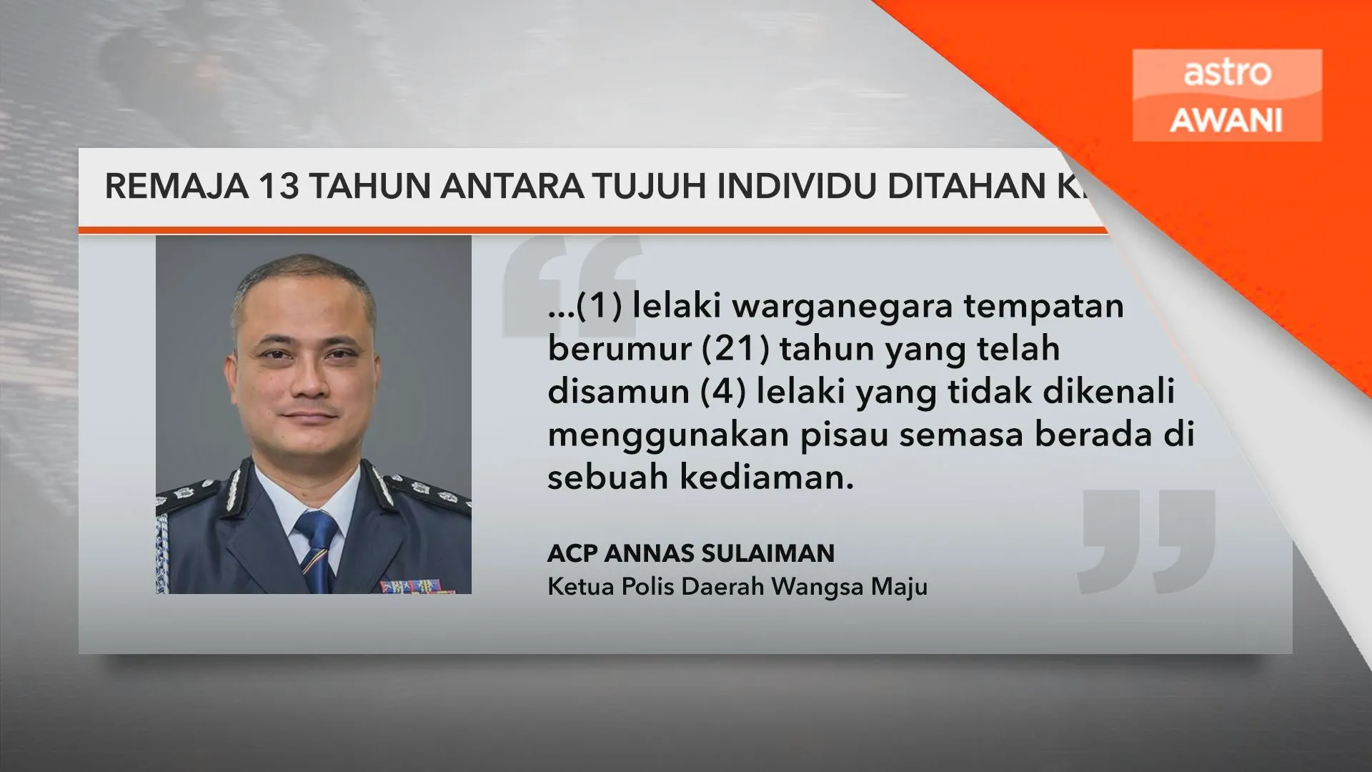 Remaja 13 tahun antara tujuh individu ditahan kes samun guna pisau
