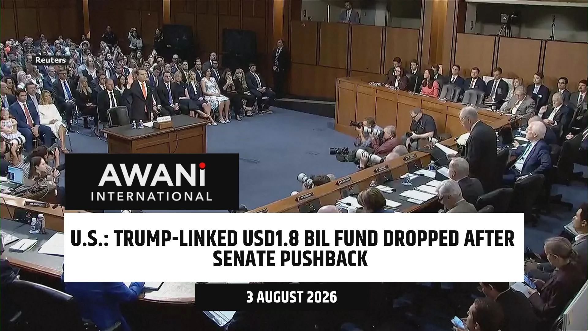 Trump-linked USD1.8 bil fund dropped after Senate pushback