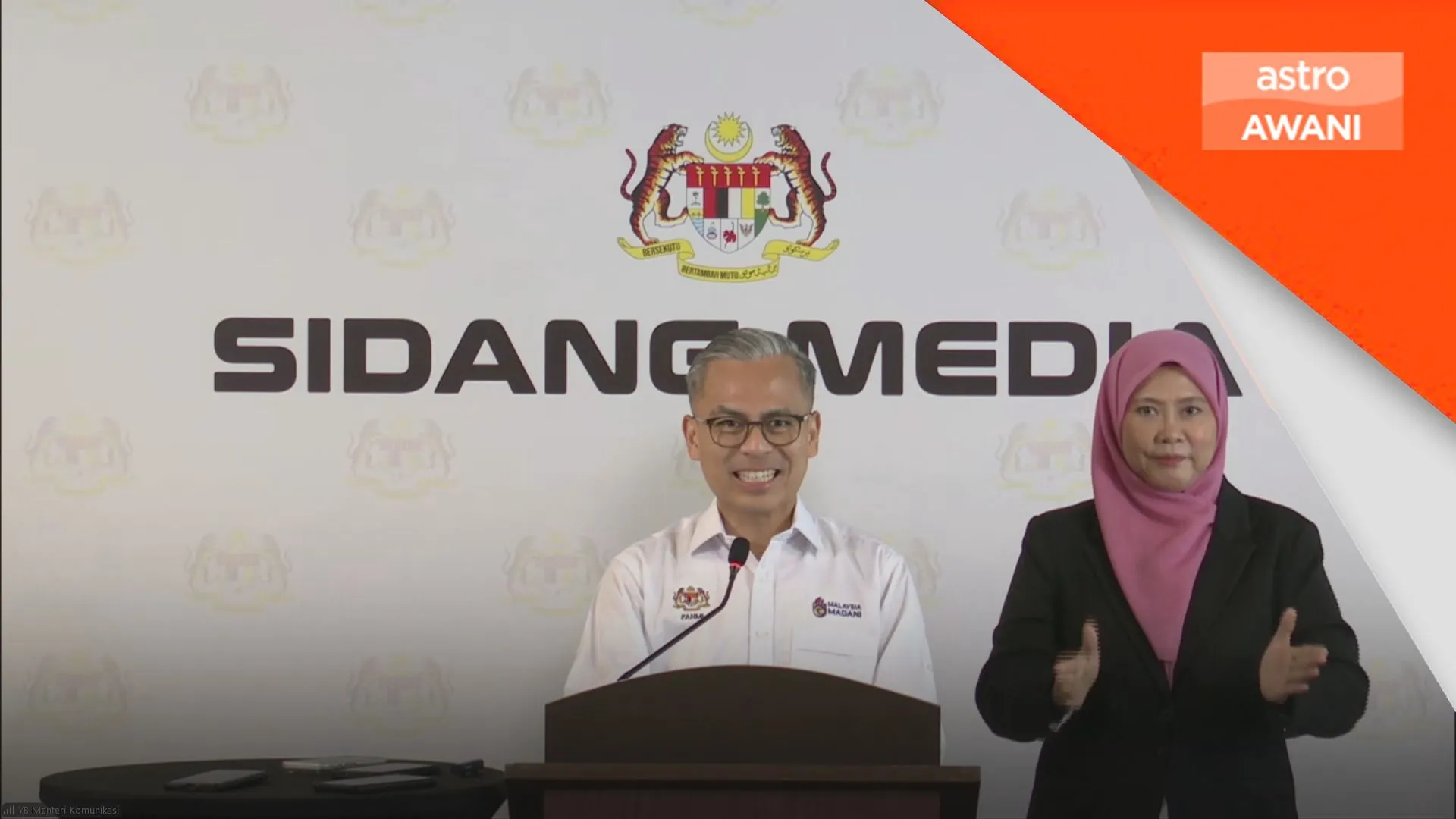 Siaran langsung sidang khas di semua saluran rasmi kerajaan