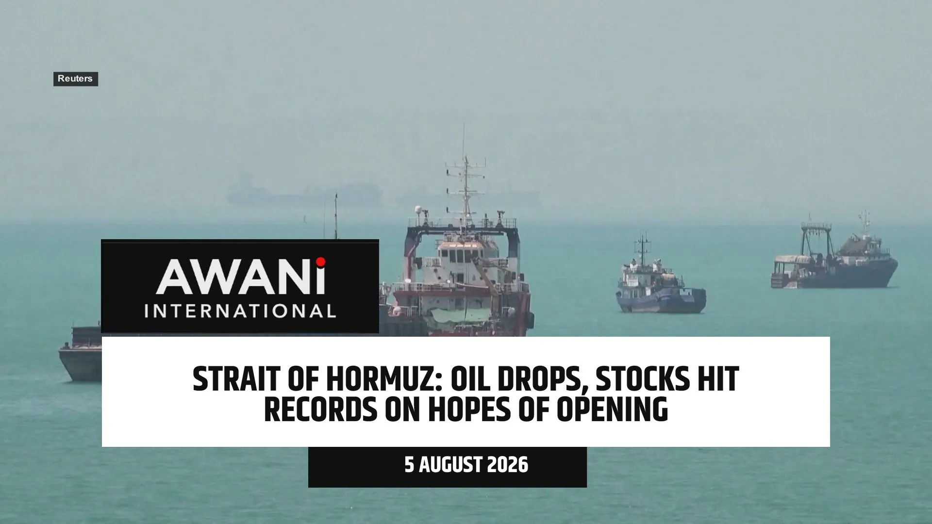 Oil drops, stocks hit records on hopes of Hormuz opening