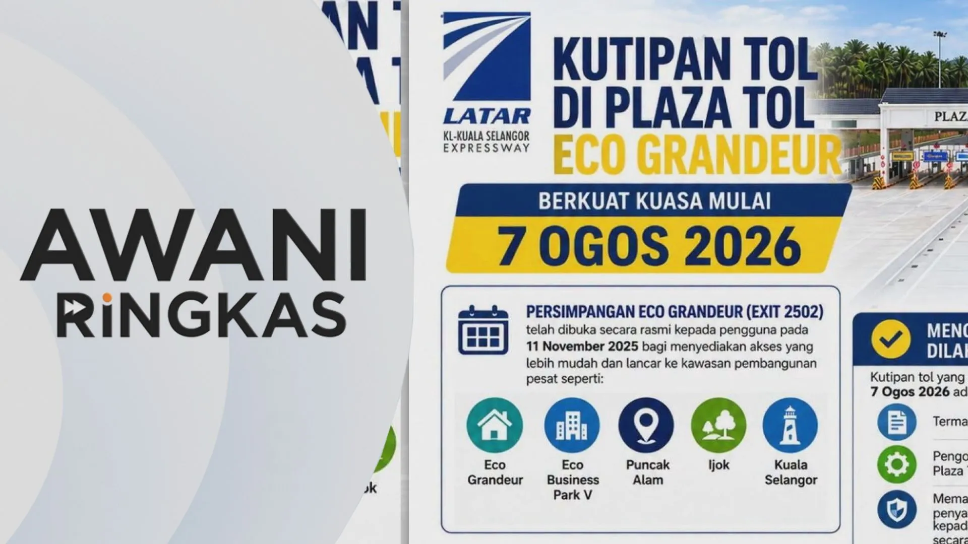 AWANI Ringkas: Kutipan di Plaza Tol Eco Grandeur bermula Jumaat