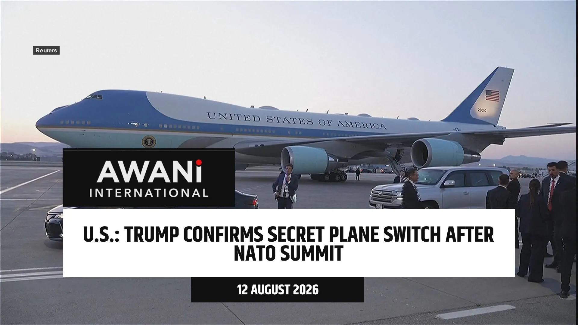 Trump confirms secret plane switch after NATO Summit