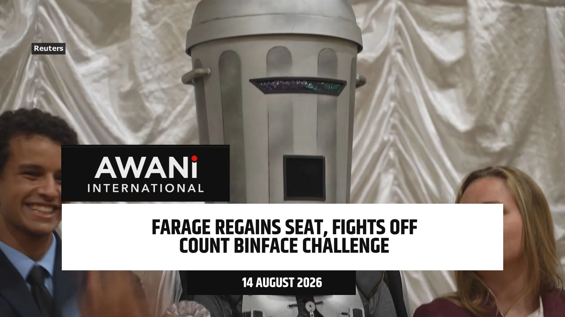 Farage regains UK parliamentary seat, fights off Count Binface challenge