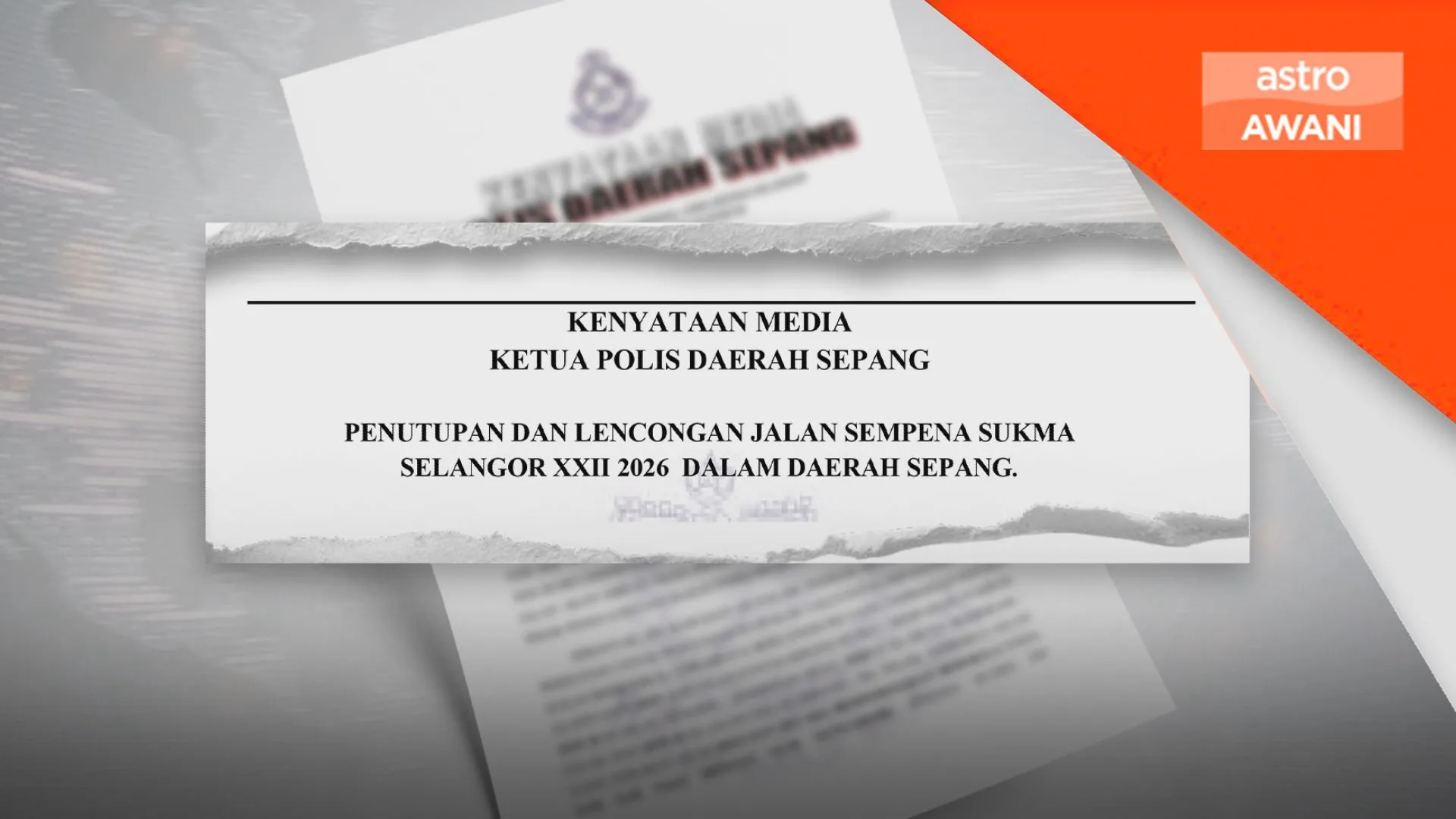 18 laluan di Sepang ditutup 4 hari bermula Ahad
