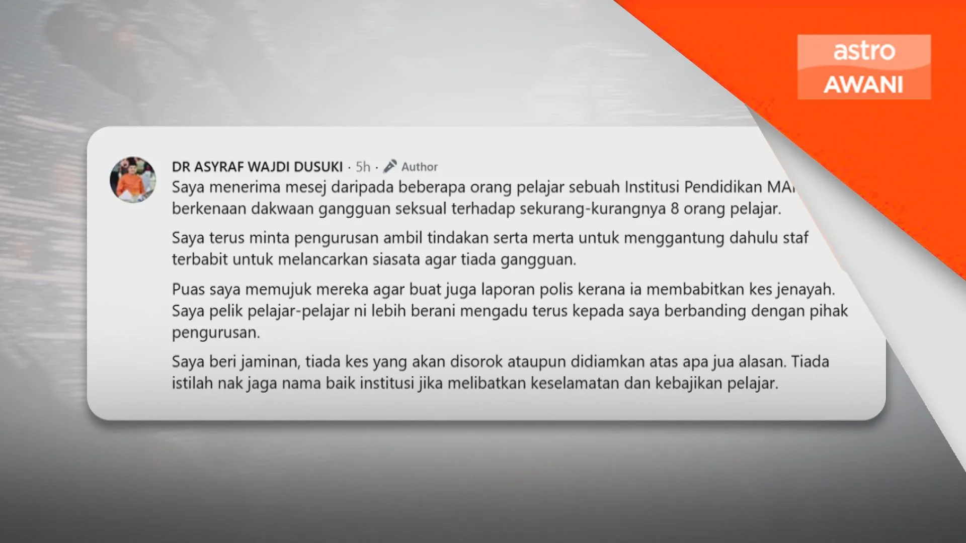 MARA gantung petugas didakwa terlibat gangguan seksual