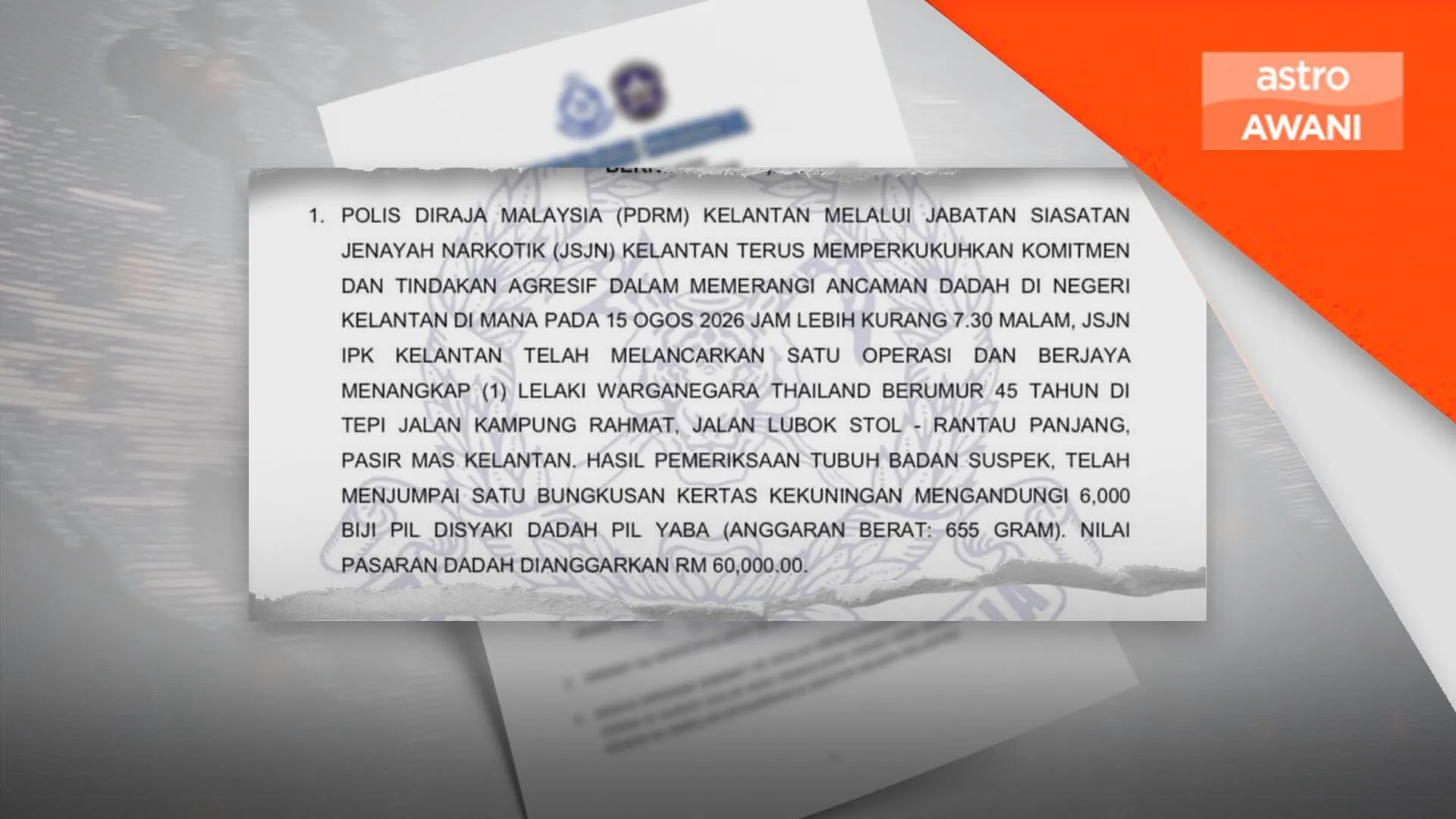 Sindiket guna laluan haram di Sungai Golok seludup Pil Yaba tumpas