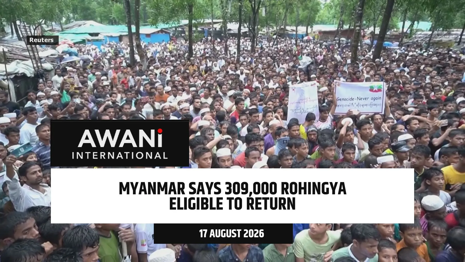 Myanmar says 309,000 Rohingya in Bangladesh eligible to return