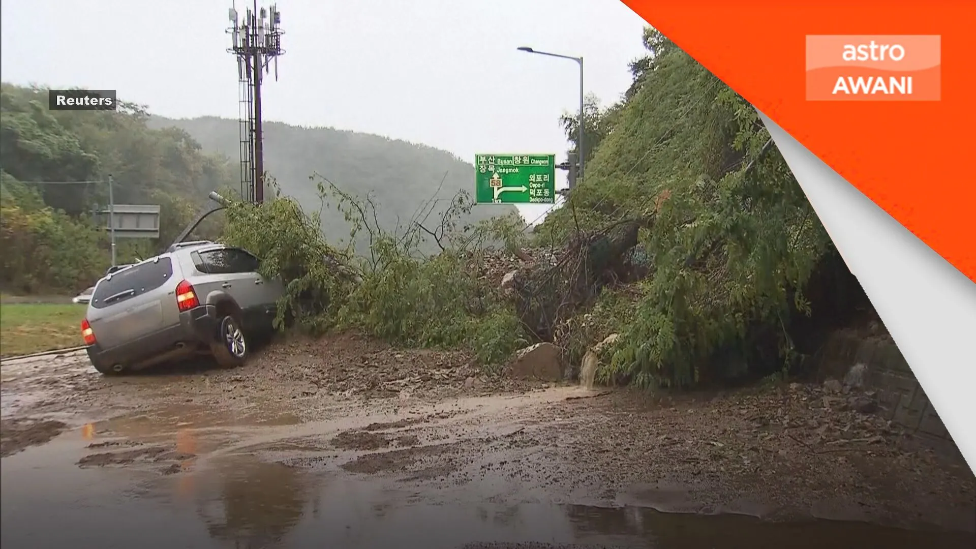 Seorang maut, tiga cedera tanah runtuh di Korea Selatan