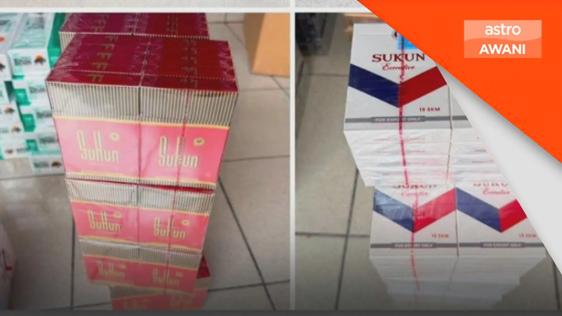 Dua lelaki ditahan, rokok tidak bercukai RM1.66 juta dirampas