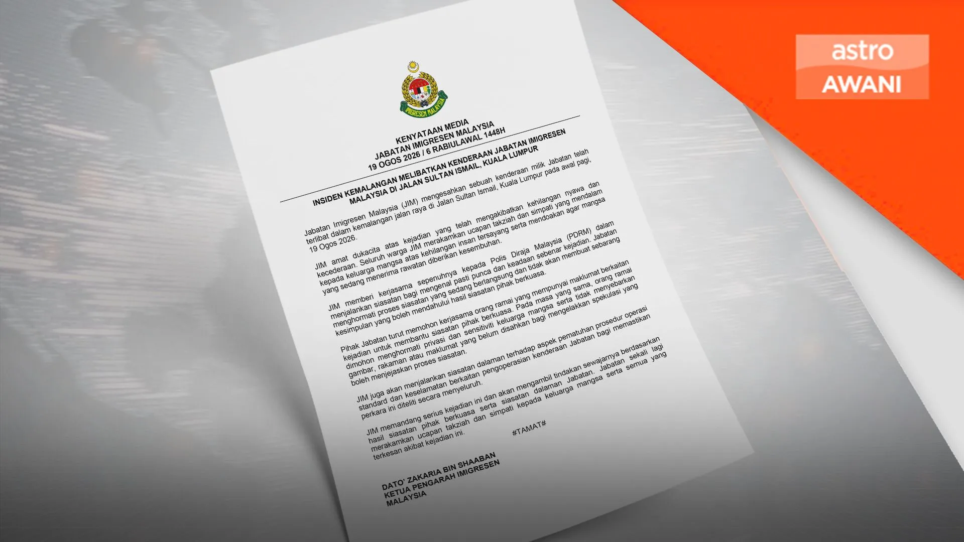 JIM akan beri kerjasama penuh dalam siasatan PDRM