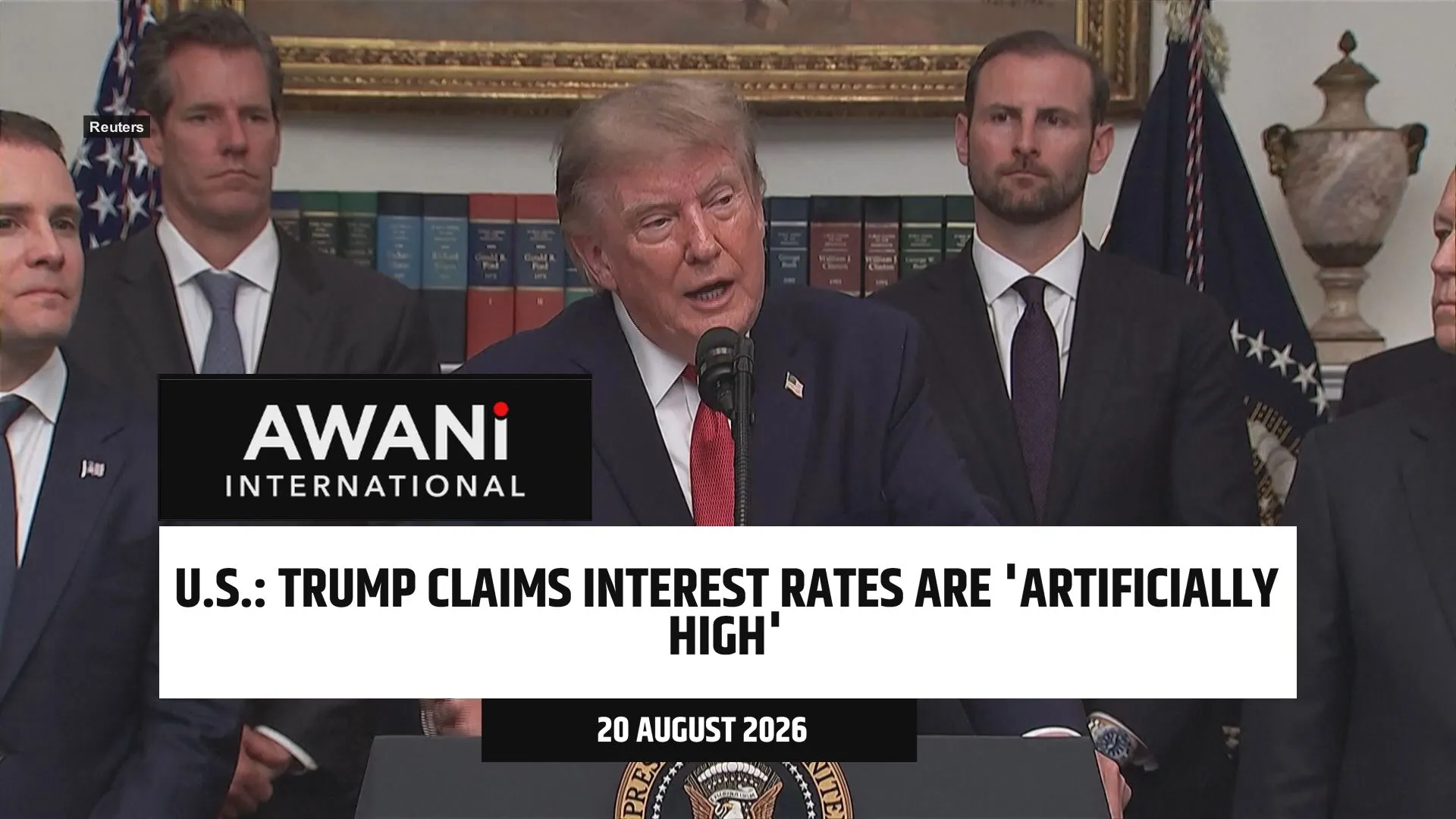 Trump says interest rates are 'artificially high' and should come down