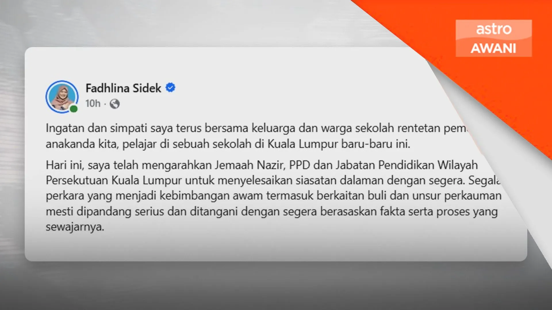 Dakwaan buli di sekolah: KPM arah siasatan dalaman diselesaikan segera