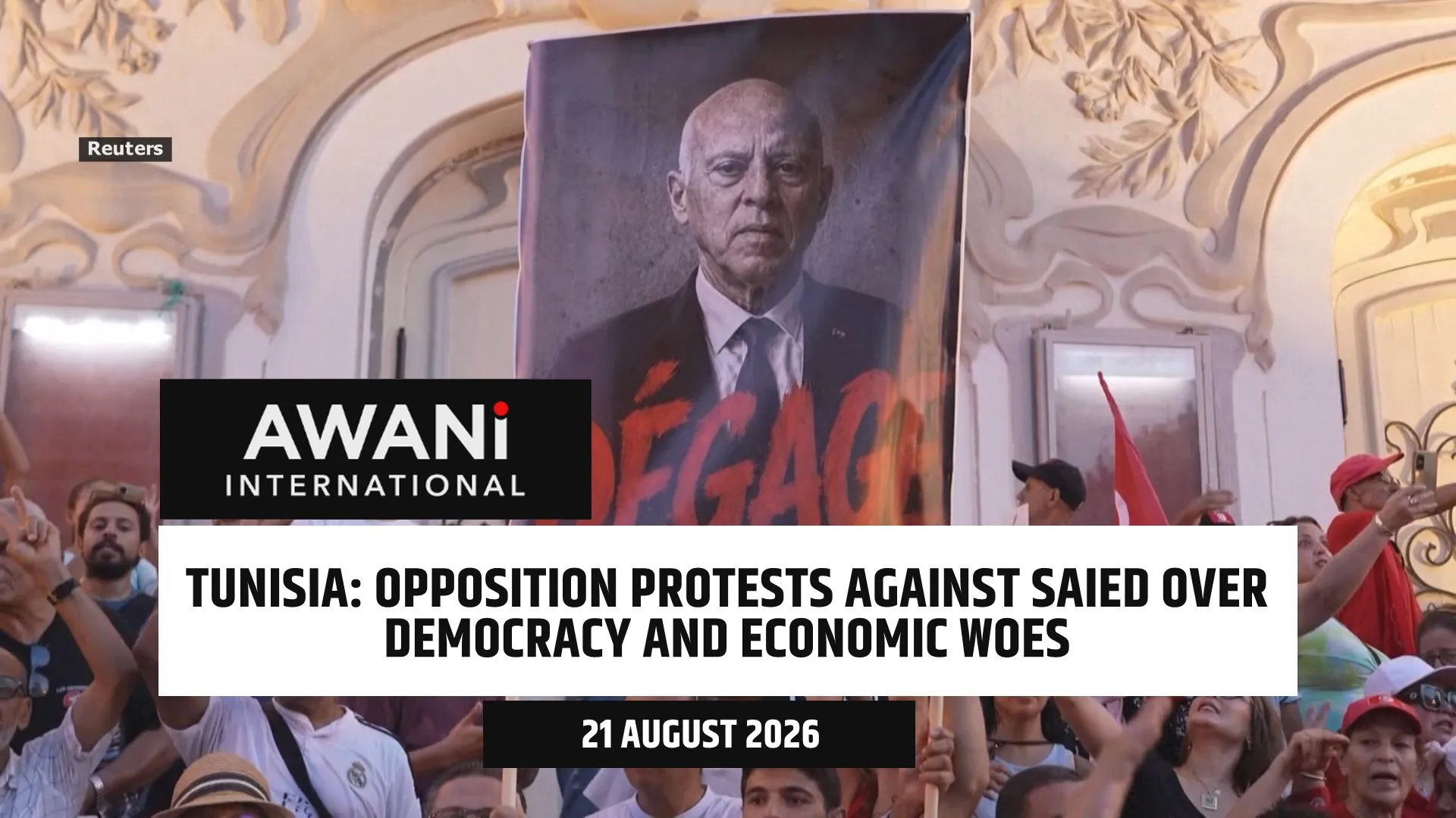 Tunisia opposition protests against Saied over democracy and economic woes