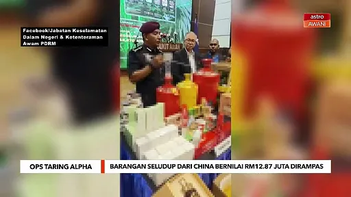 Barangan seludup dari China bernilai RM12.87 juta dirampas, lima individu ditahan