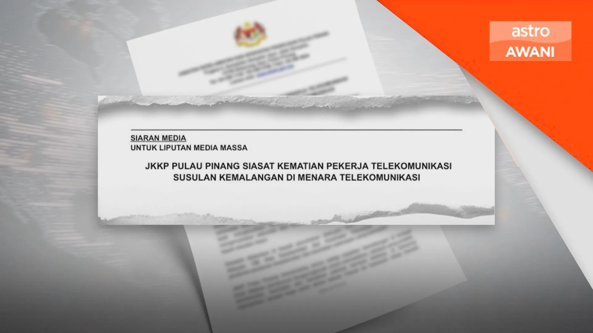 JKKP siasat kematian pekerja telekomunikasi
