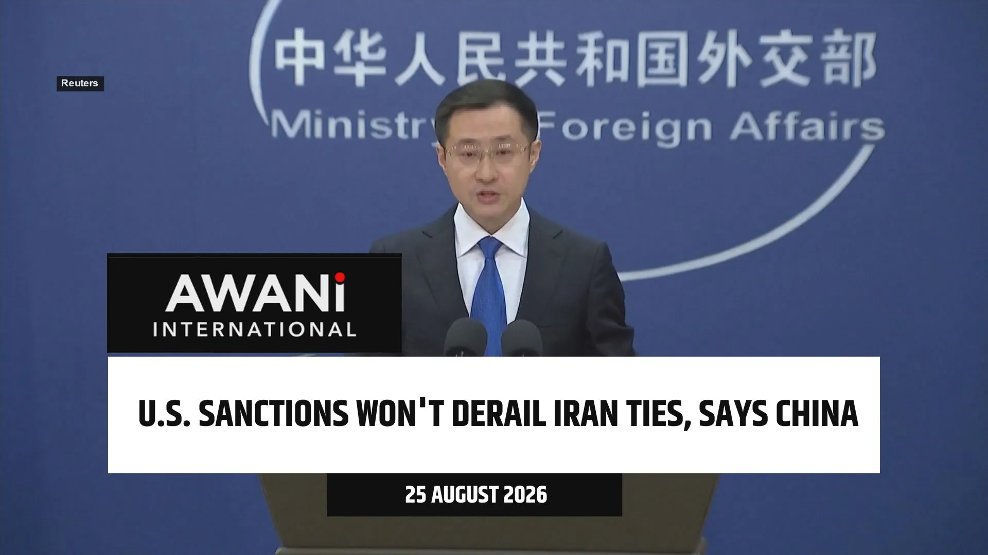 U.S. sanctions won't derail Iran ties, says China