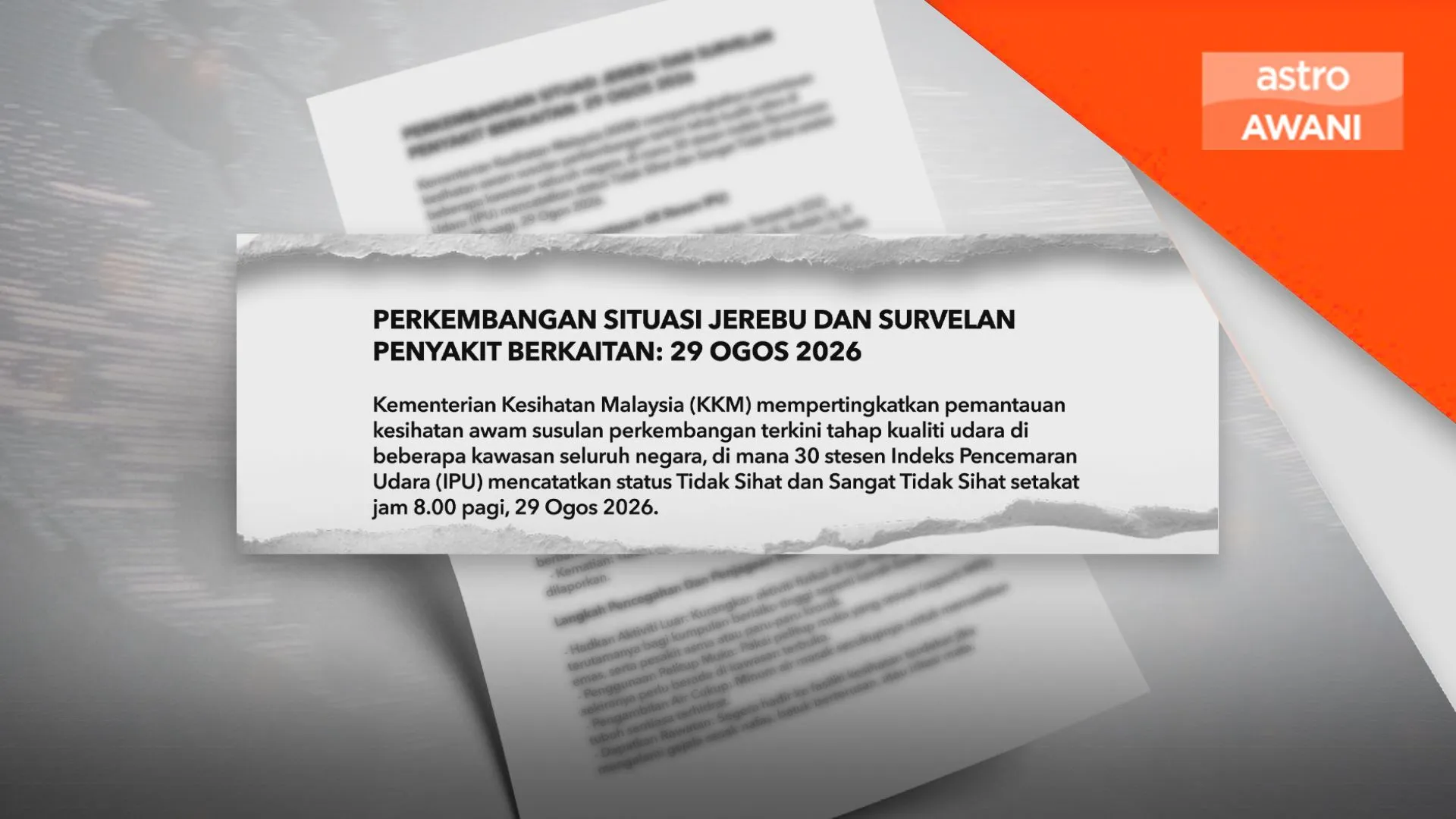 30 stesen IPU catat kualiti udara tidak sihat- KKM