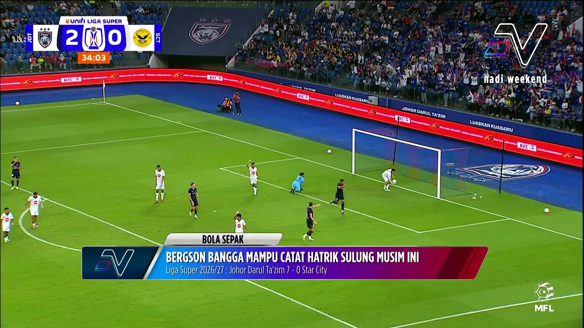 Hatrik pertama Bergson Da Silva selepas bergelar pemain naturalisasi