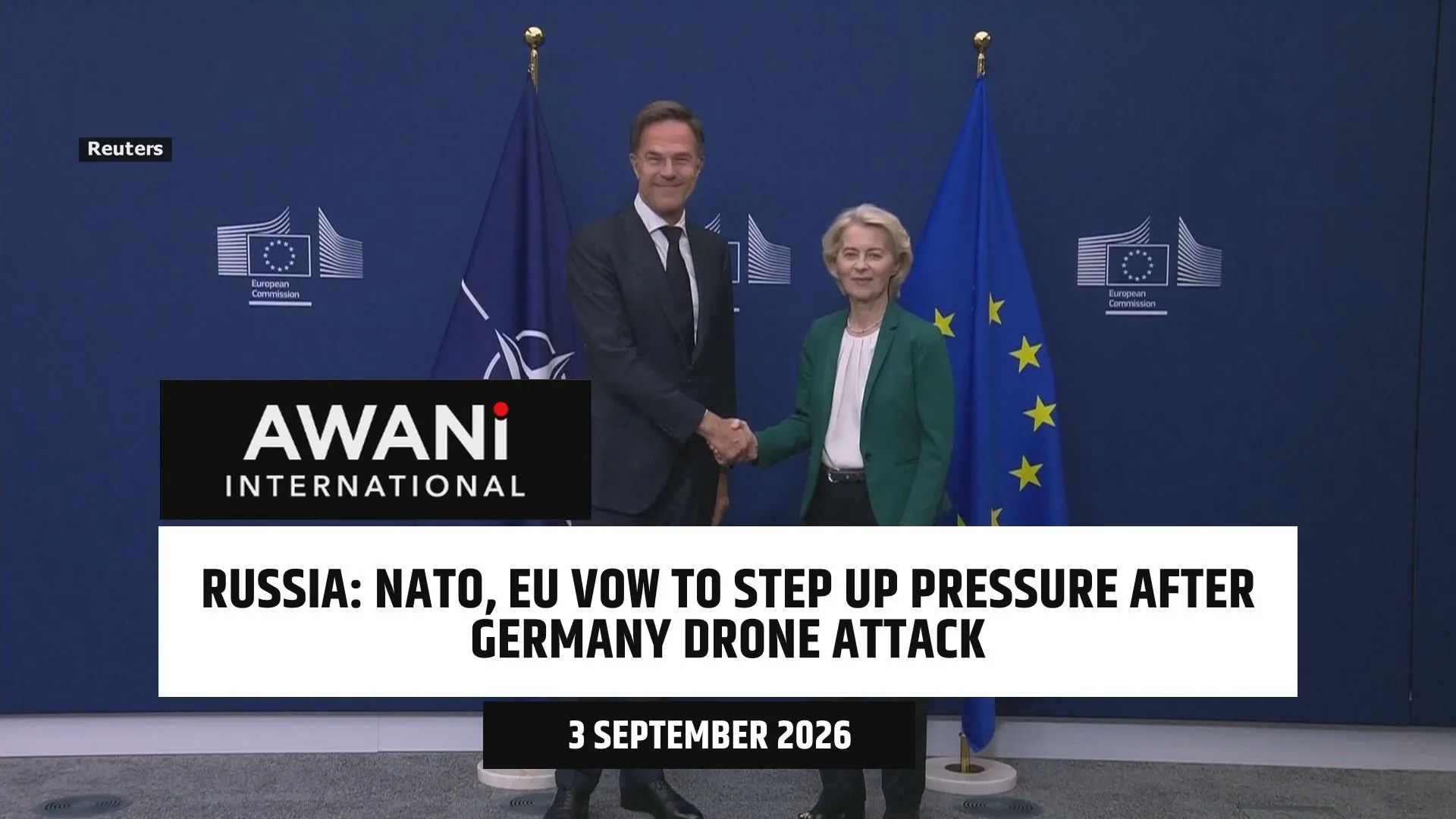 NATO, EU vow to step up pressure on Russia after drone attack