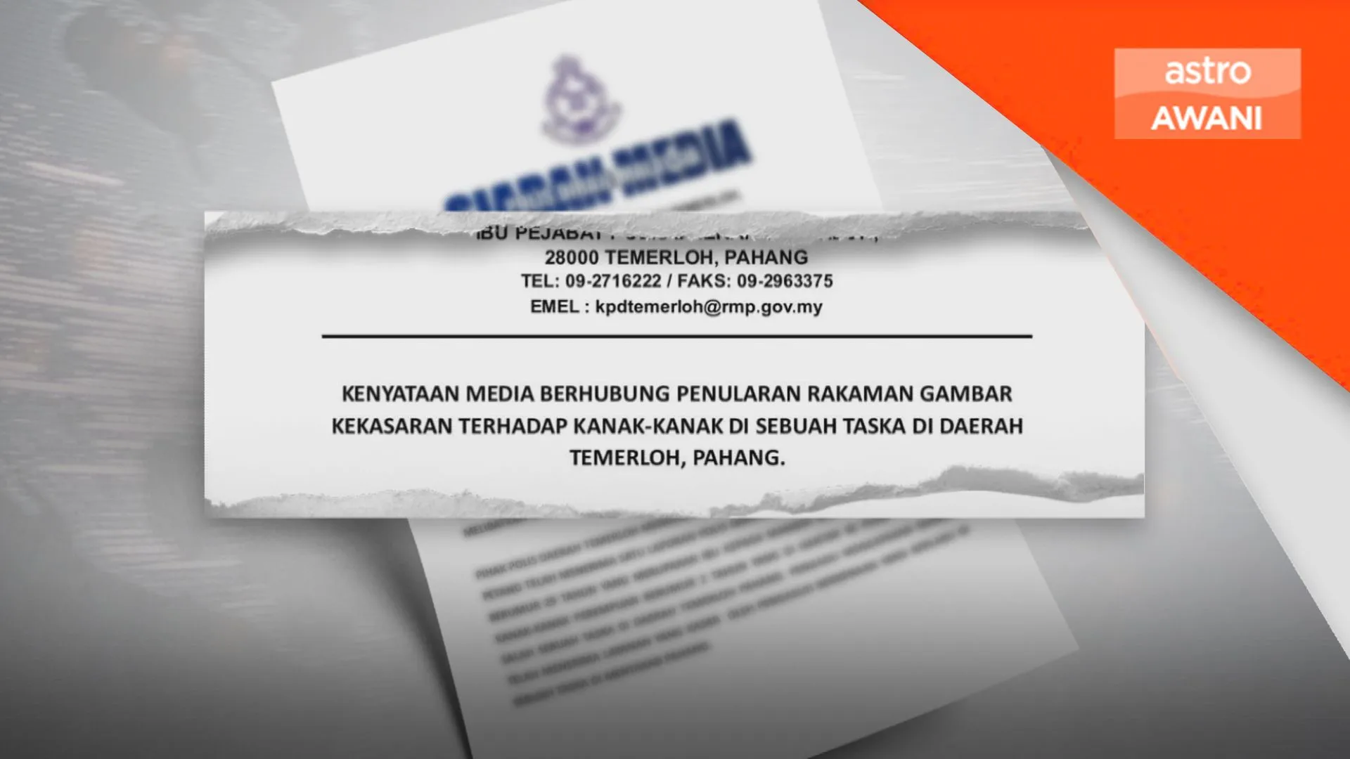 Polis siasat dakwaan kanak-kanak dikasari di taska