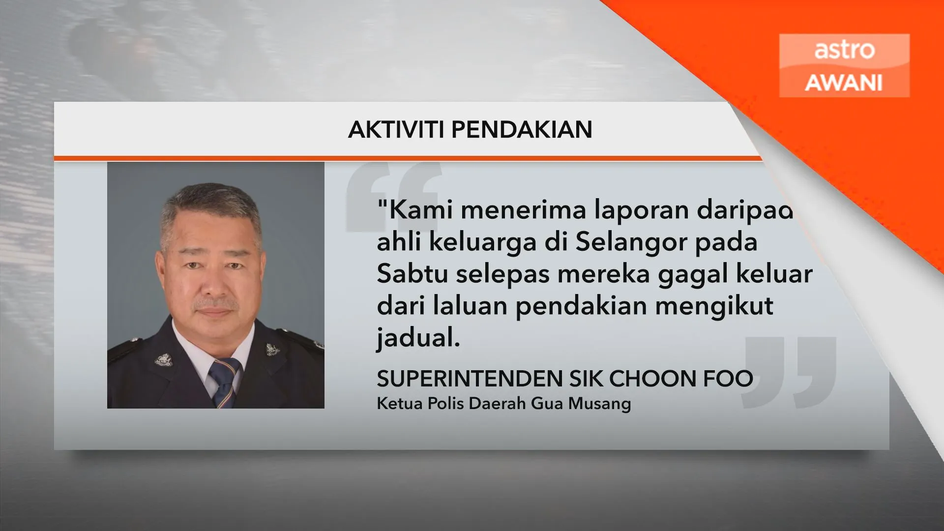 Kanak-kanak 9 tahun antara enam dikhuatiri hilang