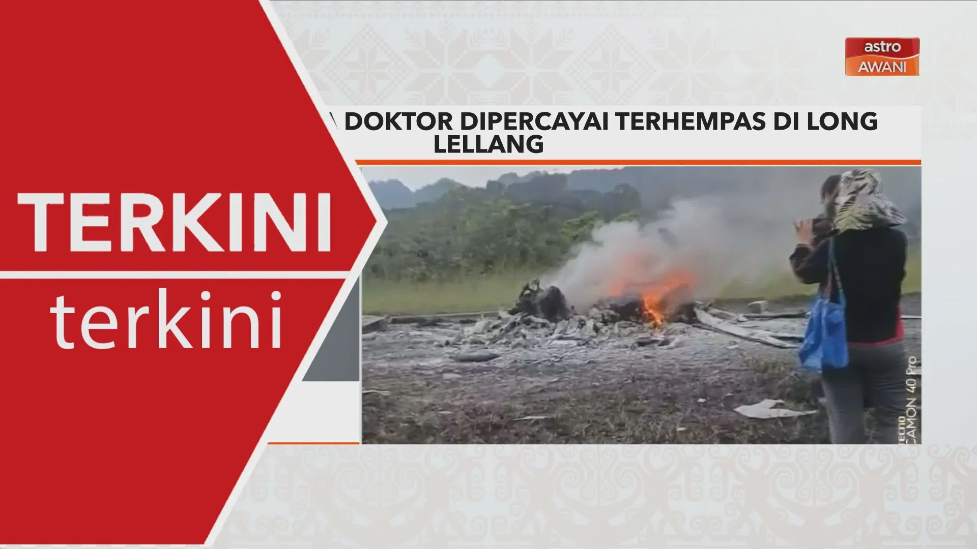Helikopter bawa doktor dipercayai terhempas di Long Lellang, Ulu Baram