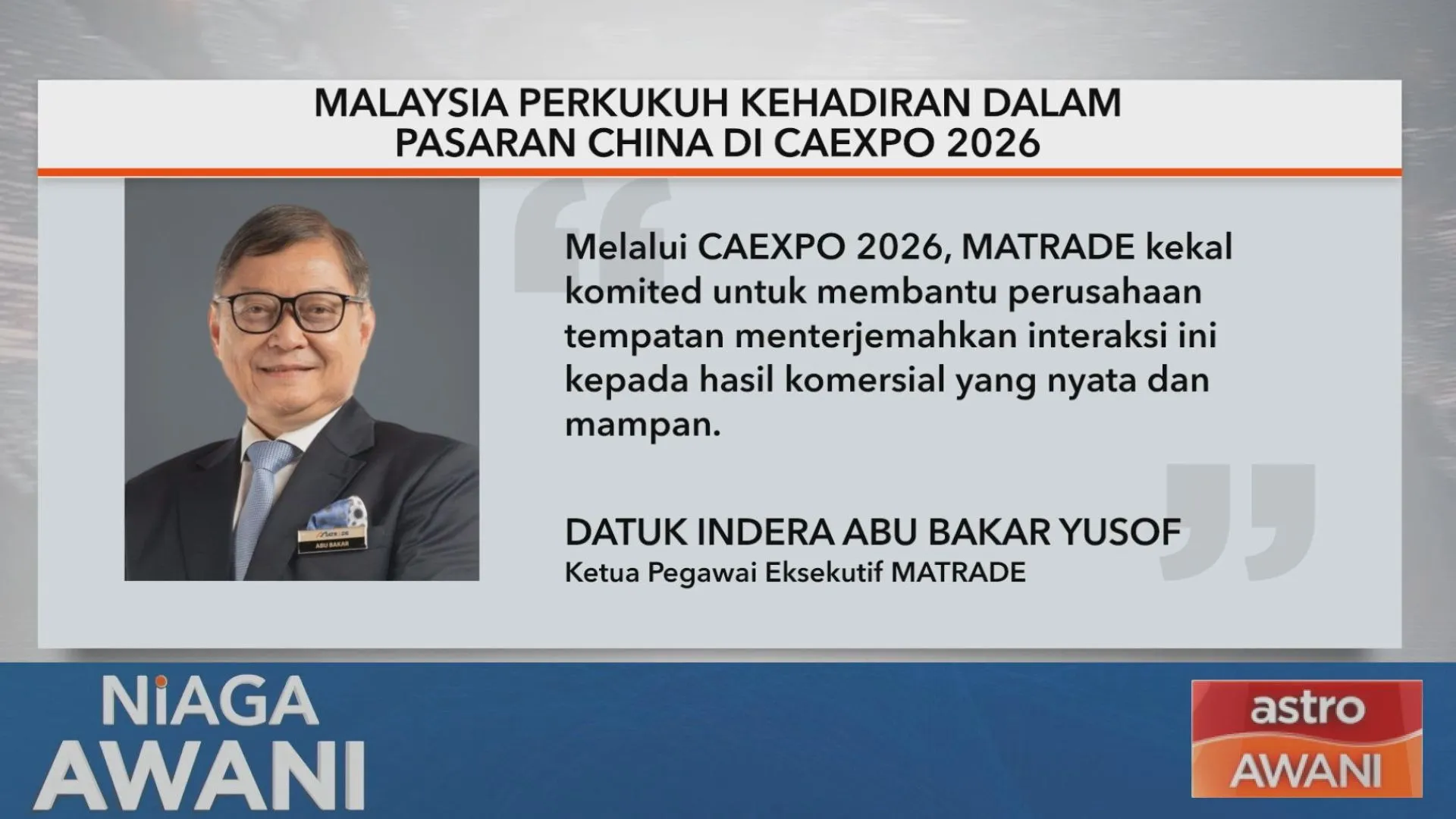 Malaysia perkukuh kehadiran dalam pasaran China di Caexpo 2026