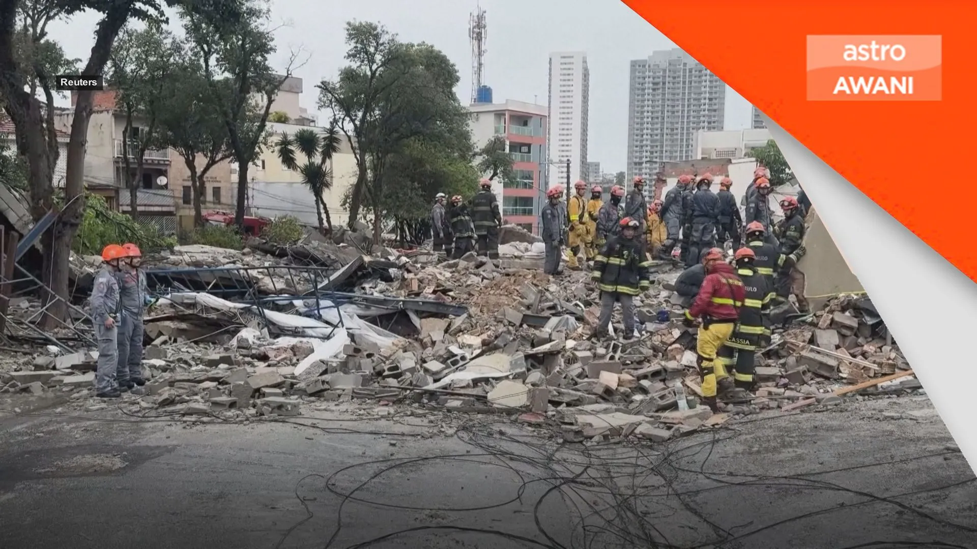 Tragedi: Dua maut bangunan runtuh hempap rumah di São Paulo