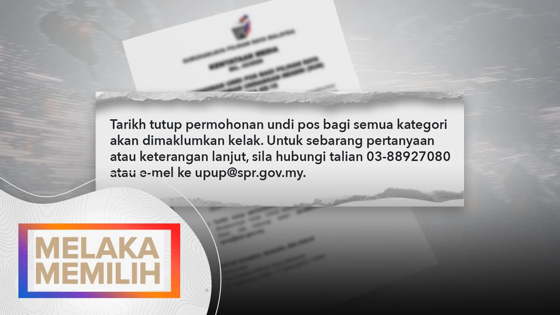 PRN Melaka: Permohonan undi pos dibuka - SPR