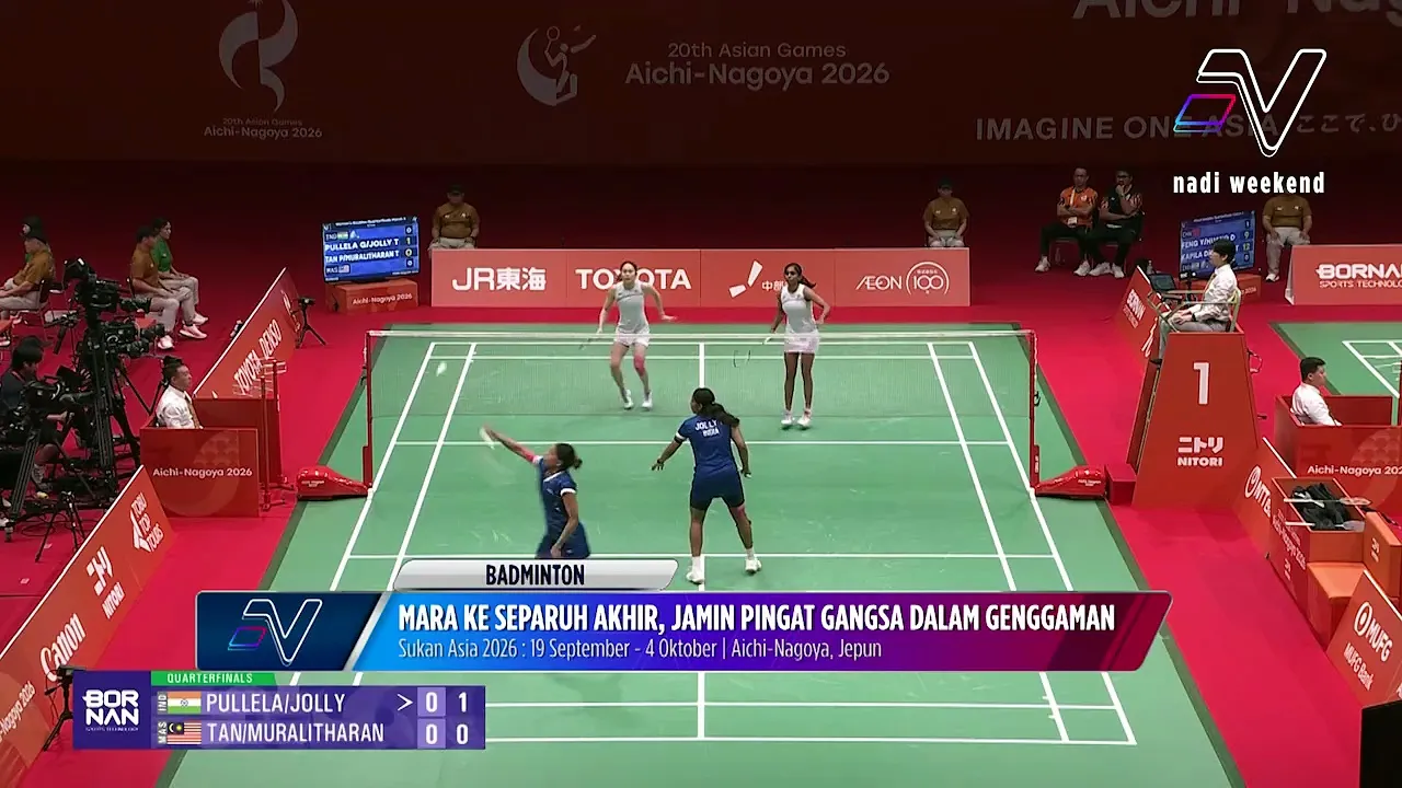 Sukan Asia 2026: Pearly / Thinaah wakil tunggal negara dalam acara badminton ke Separuh Akhir