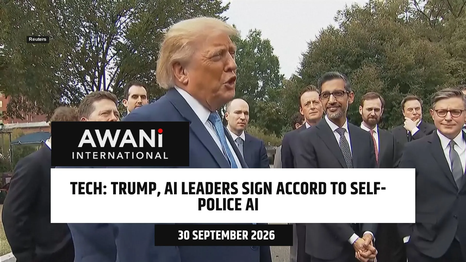 Trump, AI leaders sign accord to self-police AI