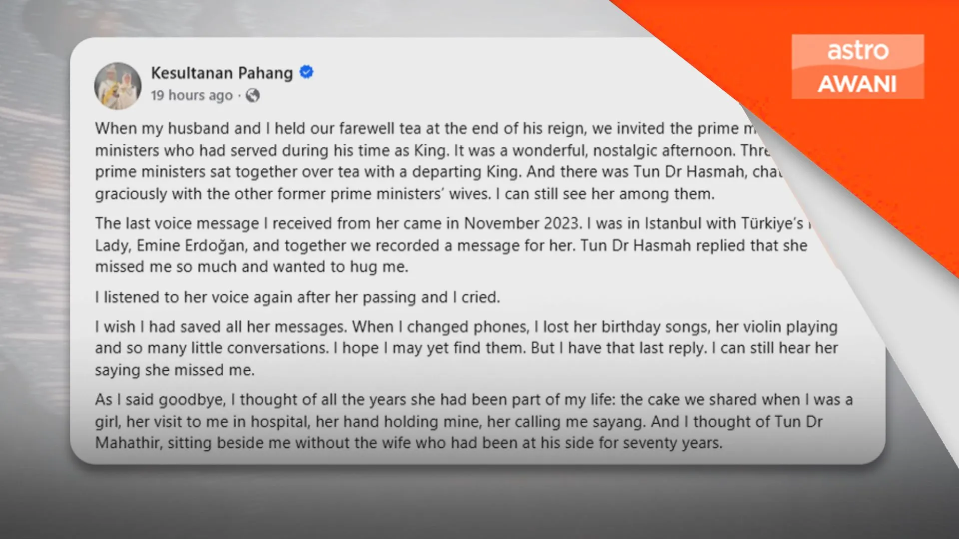‘Wanita hebat yang saya panggil Mummy’ – Tunku Azizah