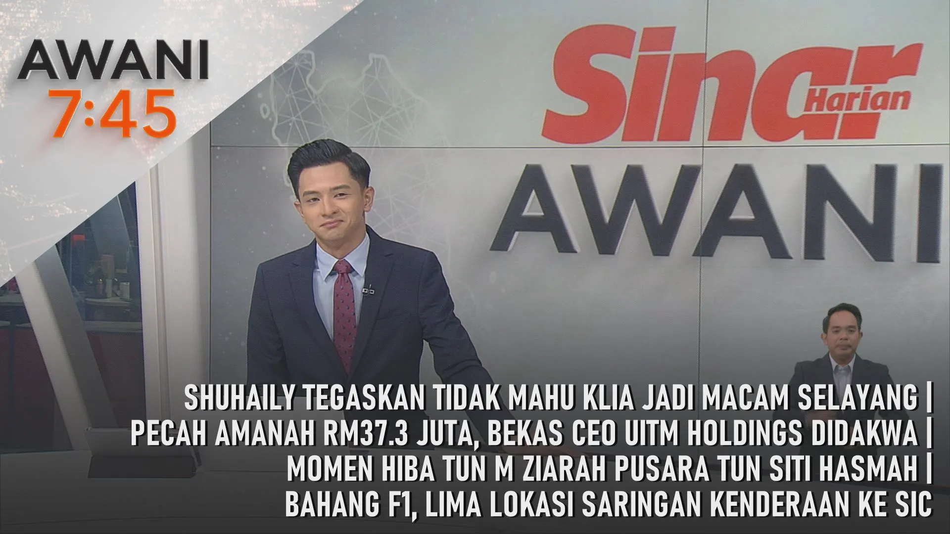 AWANI 7:45 [01/10/2026] – Shuhaily tegaskan tidak mahu KLIA jadi macam Selayang | Pecah amanah RM37.3 juta, bekas CEO UiTM Holdings didakwa | Momen hiba Tun M ziarah pusara Tun Siti Hasmah | Bahang F1, lima lokasi saringan kenderaan ke SIC