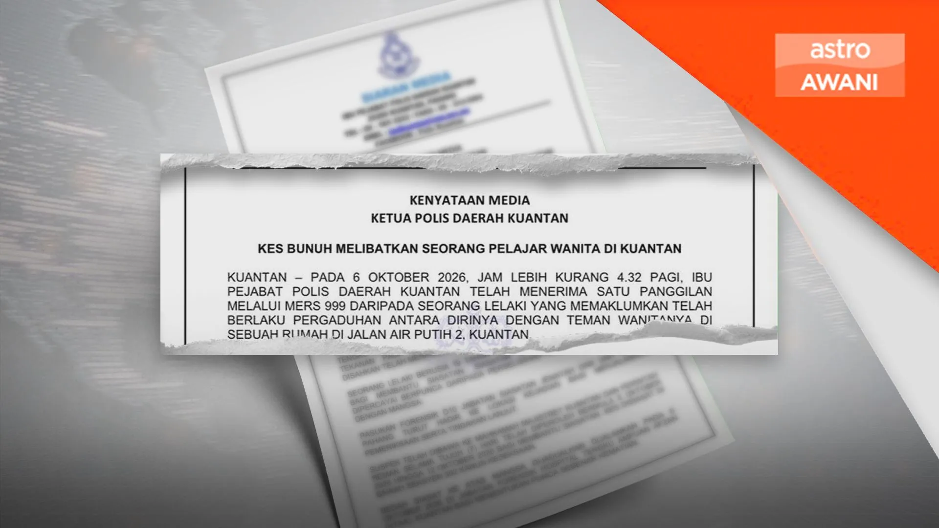 Pelajar perempuan dipercayai mati dicekik teman lelaki