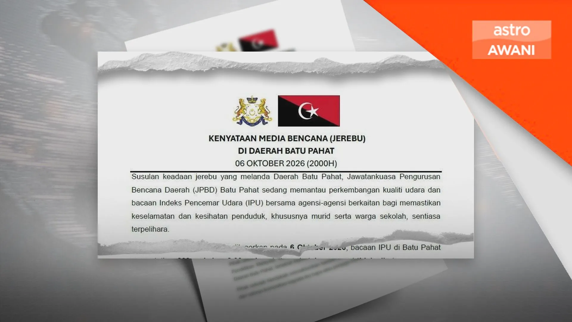 Sekolah, tadika dan taska di Batu Pahat ditutup