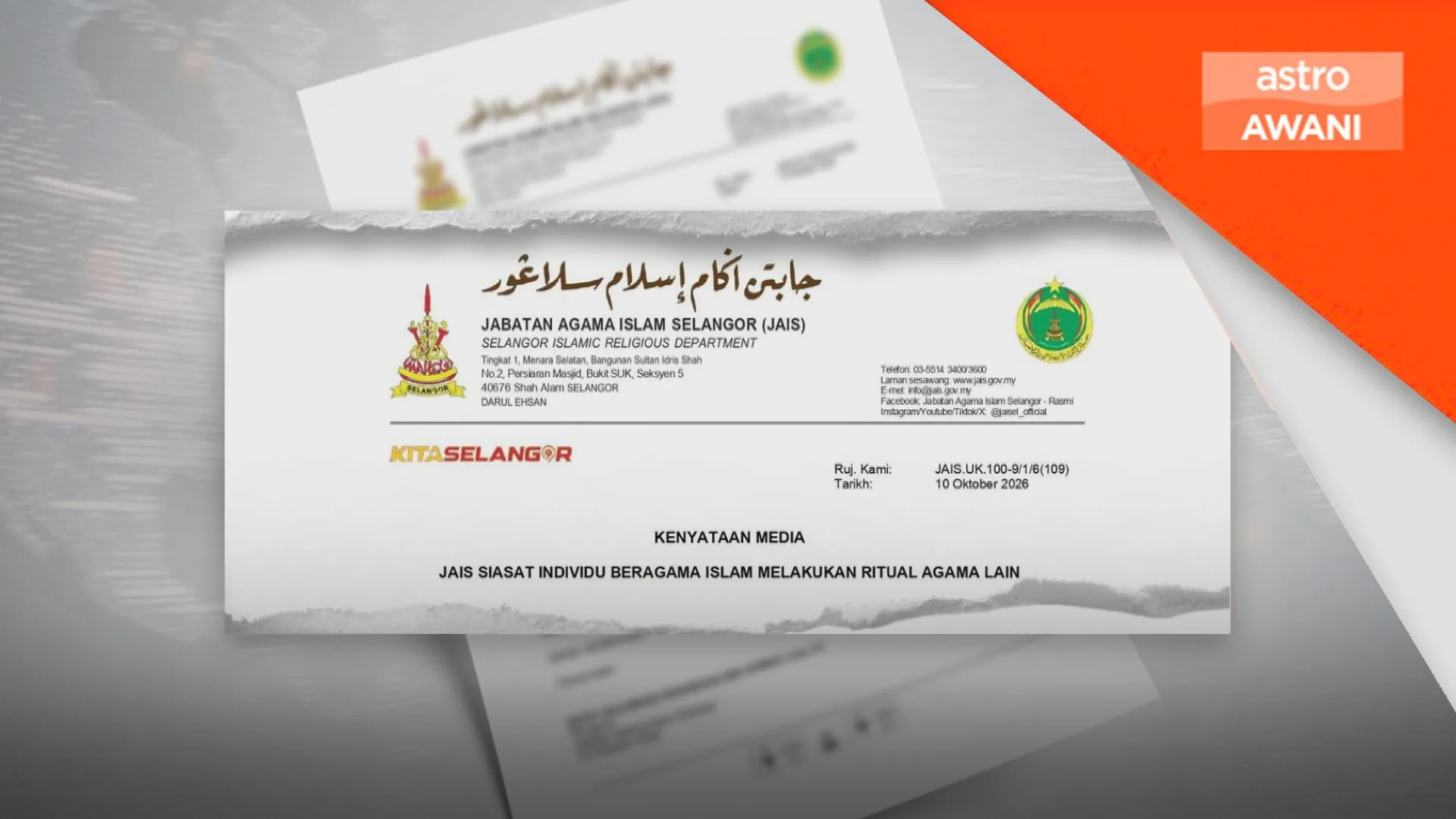 JAIS siasat dakwaan pemuda Islam lakukan ritual agama lain