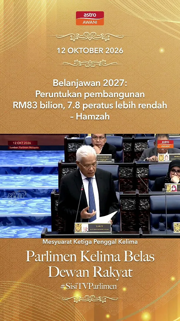 Belanjawan 2027: Peruntukan pembangunan RM83 bilion, 7.8 peratus lebih rendah – Hamzah