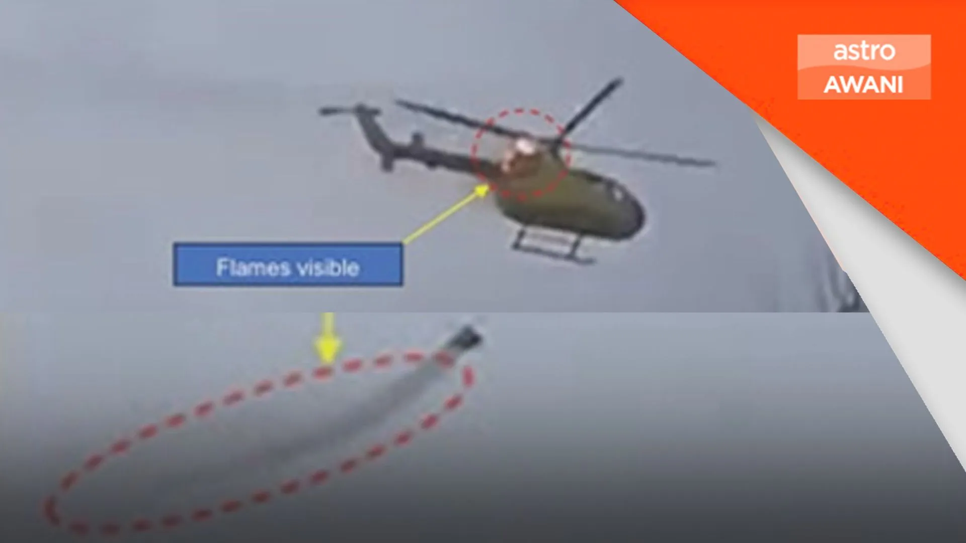 Helikopter BO-105 keluarkan asap, api sebelum terhempas