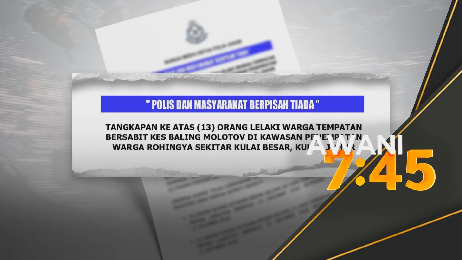13 ditahan kes baling molotov di petempatan pelarian Myanmar