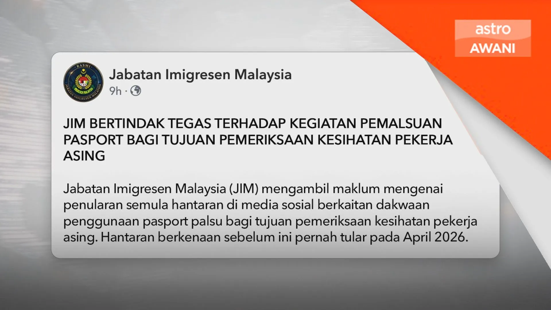 71 individu ditahan kes pemalsuan pasport pekerja asing